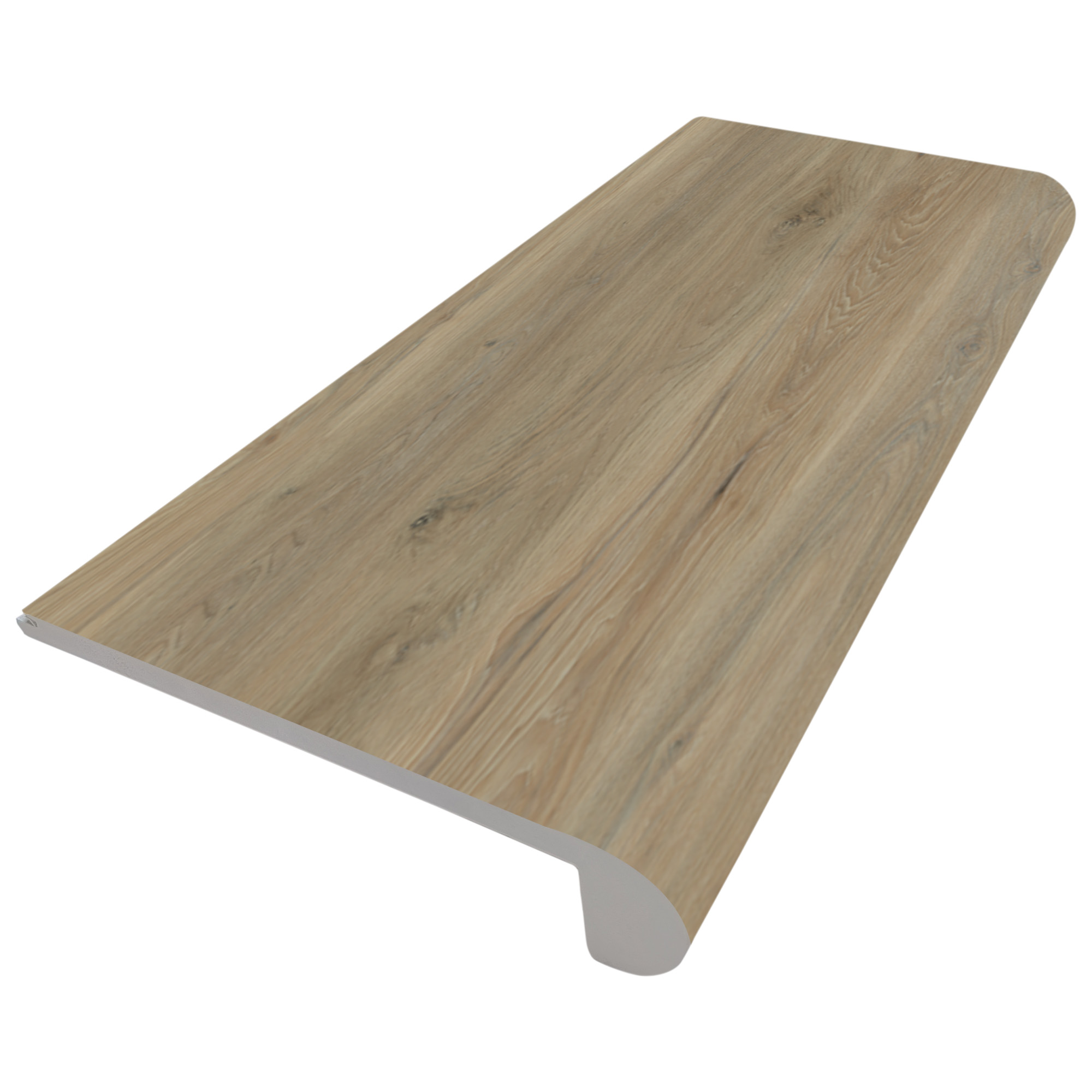 Natural Essence Plus Series LI-NE209-S Flush Stair Nose, 94-1/2 in L, 4.34 in W, 0.2 in Thick, SPC, Palisade